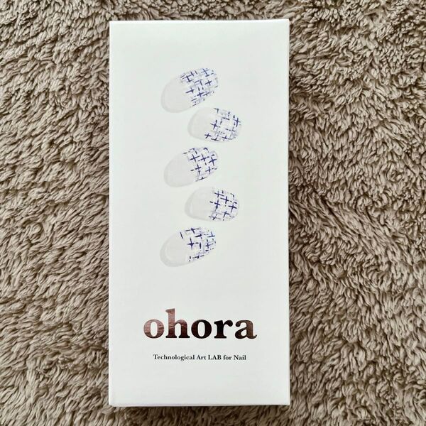 未使用 ohora N TWEEDY ND-363 青 チェック