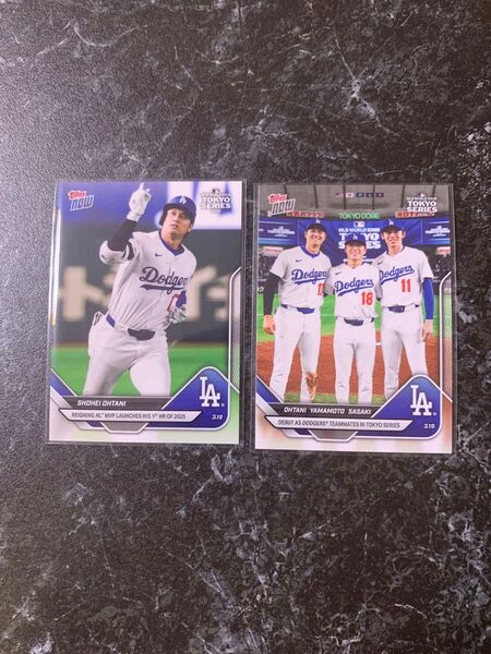 Topps Now 2枚セット 大谷翔平 山本由伸 佐々木朗希 東京シリーズ