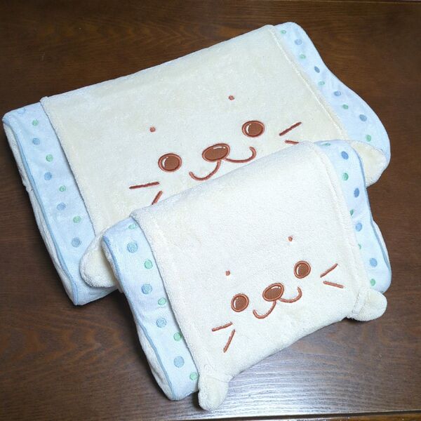 しろたん ピロー 枕 まくら 低反発 大小セット マザーガーデン 枕カバー カバー アザラシ キャラクター シロタン 難あり