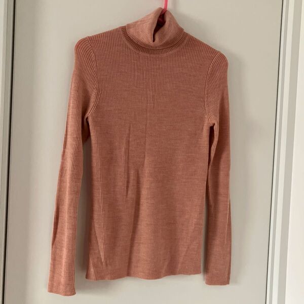 美品 UNIQLO ユニクロ リブタートルネック M レディース ウール