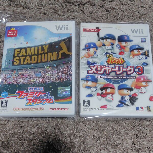 Wii ソフト2本セット ファミスタ2009 パワプロ メジャーリーグ3 セット