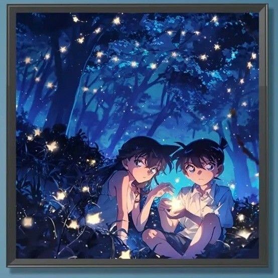 【新品】名探偵コナン ダイヤモンドアート キット 江戸川コナン 蘭 インテリア ポスター 高山みなみ