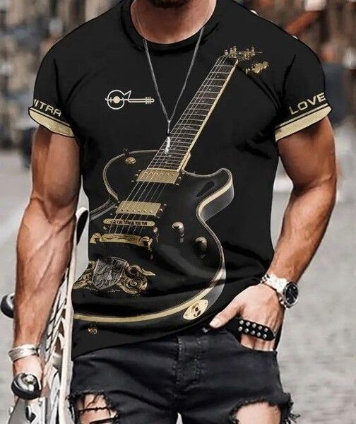 【新品】Tシャツ レスポール ギター 黒 ブラック 輸入品 M XL 相当 ロックT