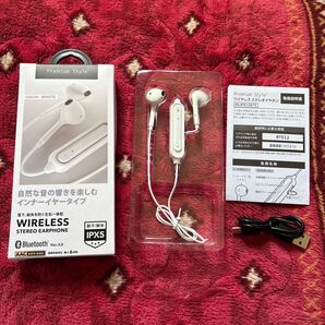 Premium Style ワイヤレスステレオイヤホン インナーイヤータイプ PG-BTE12IE2WH ホワイト