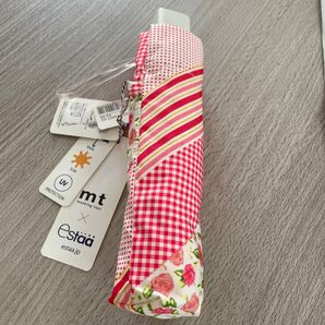 estaa×mt 晴雨兼用Flower Red 折りたたみ傘