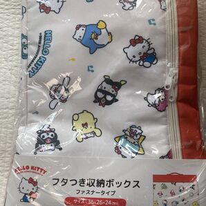 HELLO KITTY 50TH ANNIVERSARY フタつき収納ボックス ファスナータイプ ハローキティ 50周年