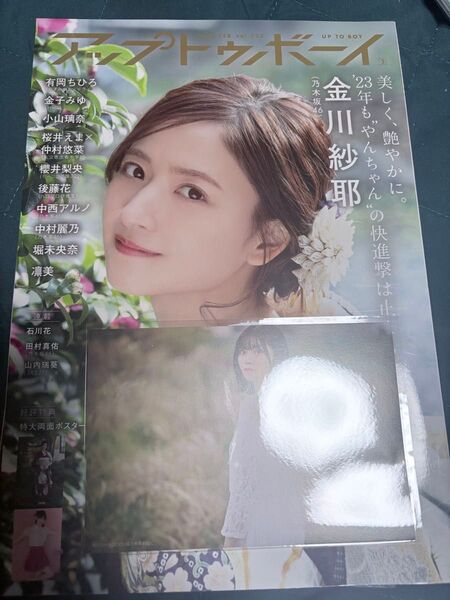 アップトゥボーイ Vol.322 金川紗耶【乃木坂46】表紙 中西アルノ【乃木坂46】ポストカード&金川紗耶・中村麗乃ポスター付き