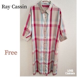 Ray Cassin シャツワンピース チェック柄 Freeサイズ