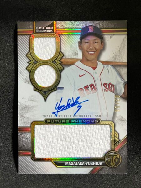 吉田正尚 2024 Topps Triple Threads 99枚限定 着用パッチサインカード