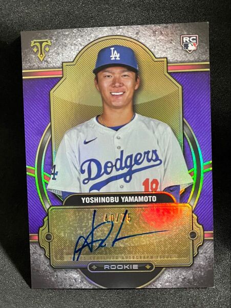 山本由伸 2024 Topps Triple Threads ROOKIE Autograph サインカード 75枚限定