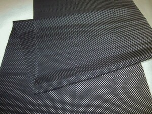 【京わぎれ】正絹 長襦袢はぎれ2枚セット 細かい四角柄 黒×薄グレー 替え袖用 訳あり少難品 1.1m×2枚