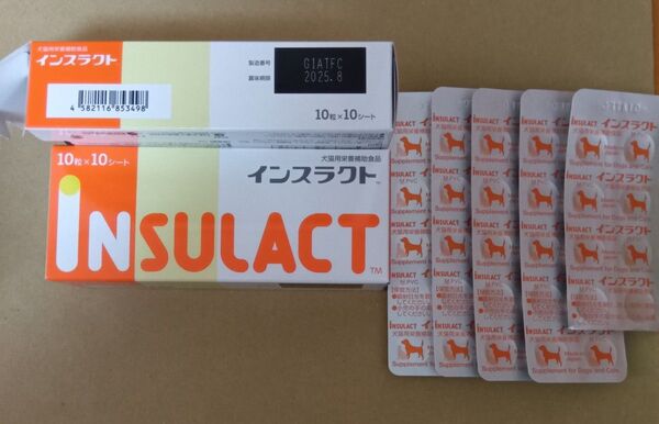 インスラクト1箱(10粒x10シート) バラ48粒 合計148粒 犬猫用 サプリメント 糖尿病 膵炎