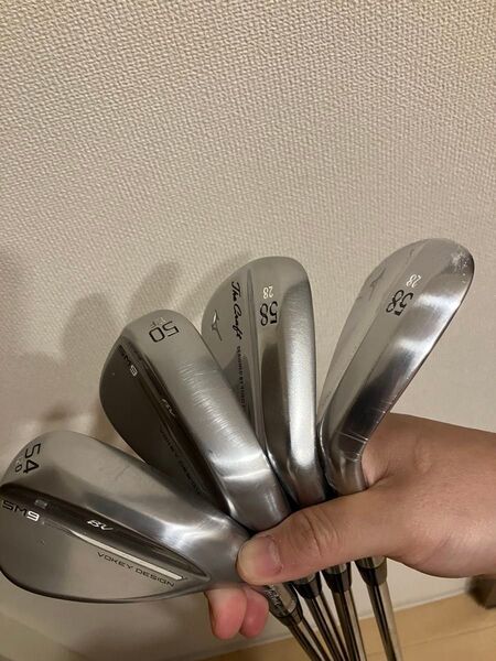 VOKEY SM9 モーダス105 S 50°・54°、ミズノクラフト モーダス105ウェッジ 58° 4本セット ヘッドカバー