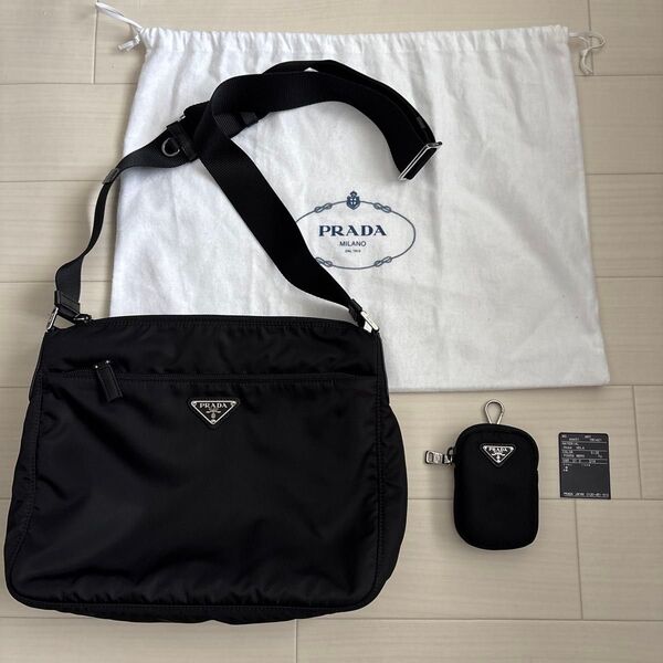 PRADA ショルダーバッグ 1BC421 ナイロン レザー ショルダーバッグ