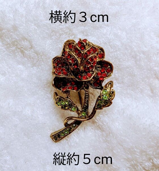 ブローチ 薔薇 ゴールド