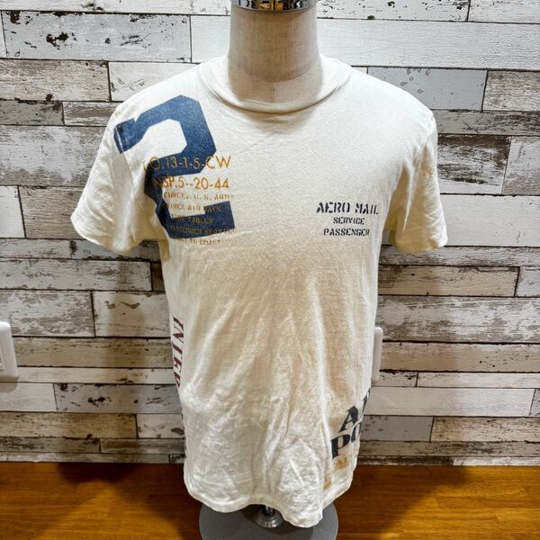 【AVIREX】オールド加工プリントTシャツ Mサイズ