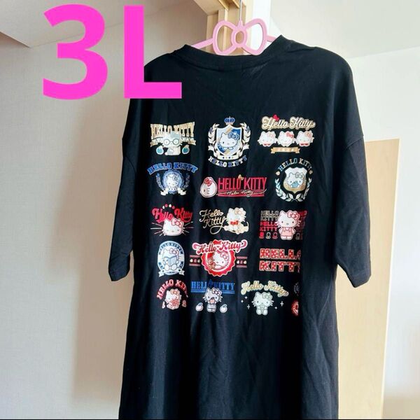 新品タグ付き ハローキティ プリントTシャツ 3L 黒