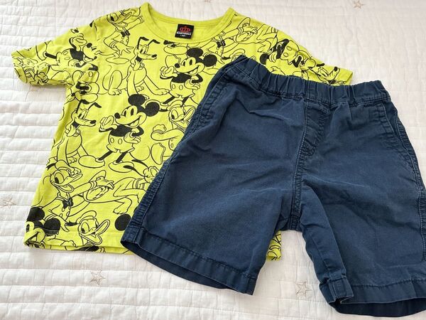 男の子 110 2点おまとめ (babydoll UNIQLO ハーフパンツ 半袖Tシャツ トップス
