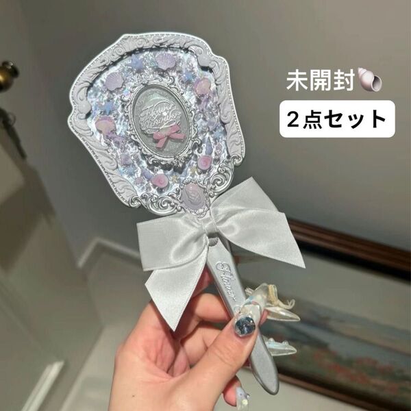 【新品未開封】フラワーノーズ 新作 シェルズジュエルコレクション ハンドミラー&ヘアクリップ セット売り 手鏡 可愛い 美品 夏
