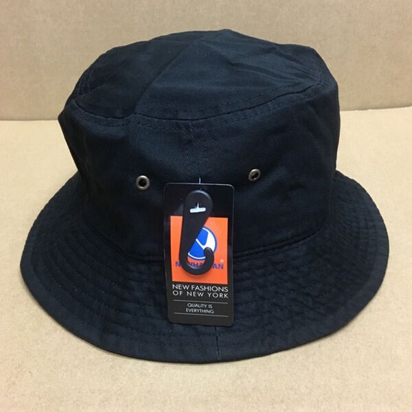 NEWHATTAN ツイルコットン ブラック S/Mサイズ バケットハット バケハ ニューハッタン 帽子 黒 BLACK 無地☆