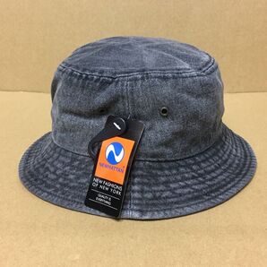 NEWHATTAN デニムハット ブラックデニム S/Mサイズ バケットハット バケハ ニューハッタン 帽子 デニム 黒☆