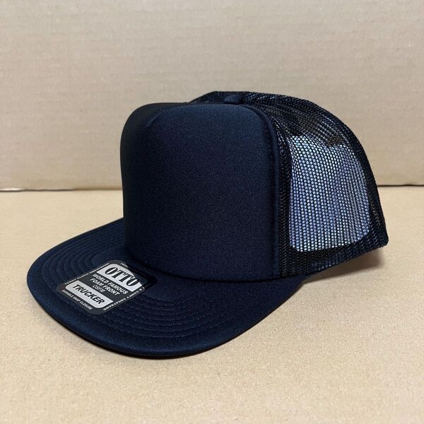 OTTO メッシュキャップ フラットバイザー ブラック 黒 BLACK クロ オットー CAP 帽子 無地 野球帽