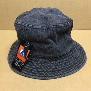 NEWHATTAN デニムハット ブラックデニム L/XLサイズ バケットハット バケハ ニューハッタン 帽子 デニム 黒 無地☆