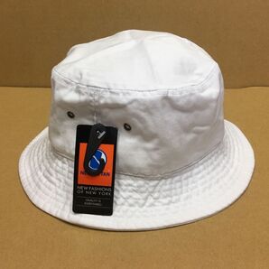 NEWHATTAN ツイルコットン ホワイト L/XLサイズ バケットハット バケハ ニューハッタン 帽子 白 WHITE 無地★
