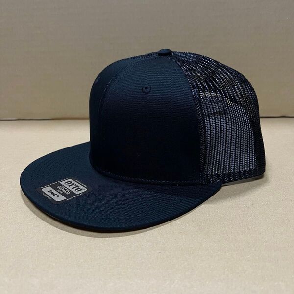 OTTO メッシュキャップ コットンツイルフラットバイザー ブラック 黒色 BLACK 帽子 USA アメリカ 野球帽 無地