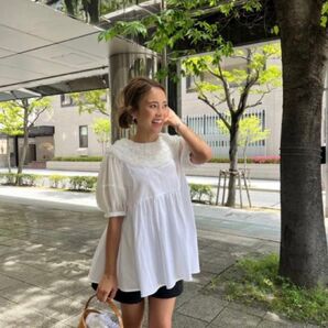 rosy monster★tulle mini frill カットソー