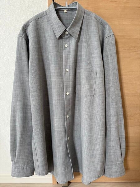 MUJI Labo ウール混レギュラーカラーシャツ L グレー