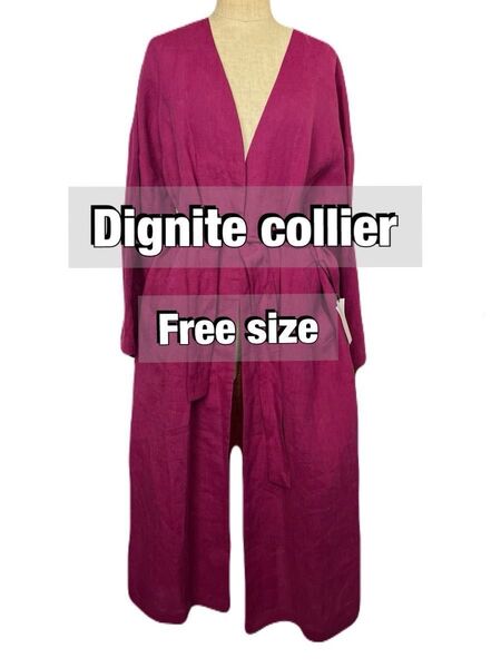 美品/ Dignite collier /リネンロングカーディガン/フリーサイズ