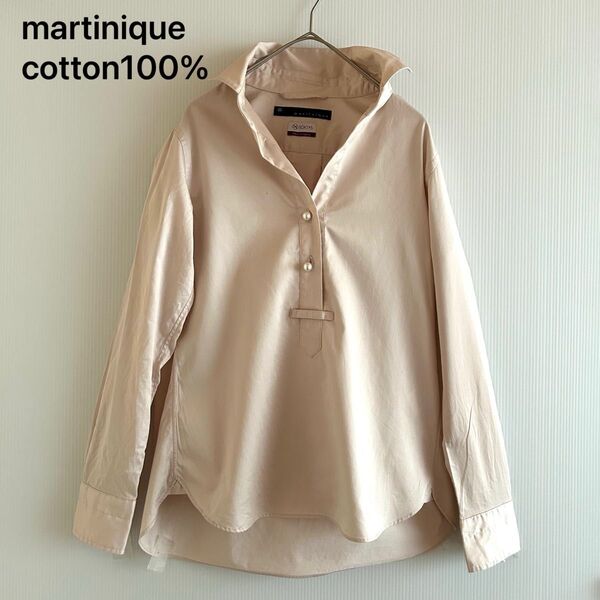 117マルティニーク2万定番パールボタンスキッパーシャツコットン100%ピンク martinique 長袖ブラウス