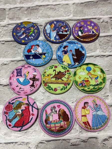 ディズニー 刺繍缶バッジ 11個セット