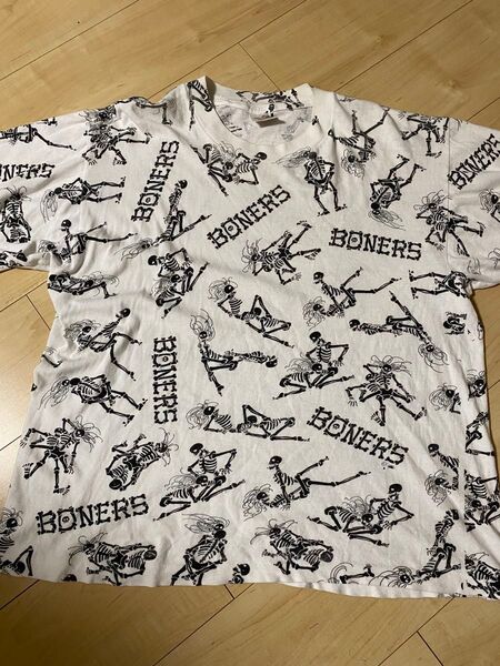希少品 90s boners エロt 48手総柄Tシャツ スカル