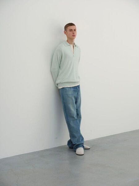 auralee selvedge faded light denim wide pants 25ss