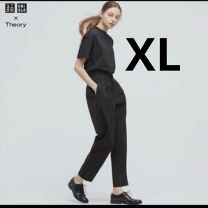 【UNIQLO】× theory 感動タックイージーパンツ XL ブラック