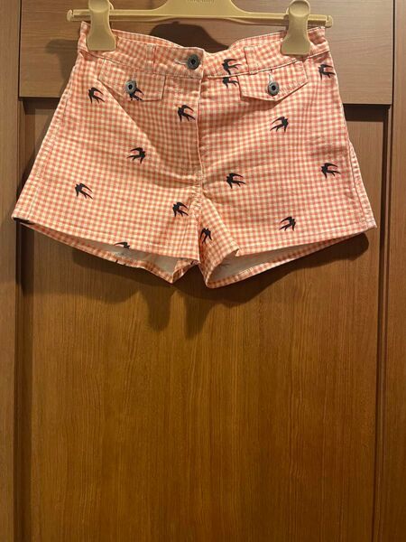 miumiu ミュウミュウ つばめ スワロー総柄 ギンガムチェック ショートパンツ