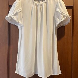 miumiu ミュウミュウ フリルとレースの半袖ブラウス カットソー