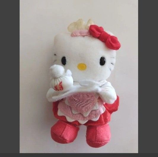 激レア ハローキティレストラン限定 ボールチェーン付マスコット ぬいぐるみストラップ サンリオ ぬいぐるみ