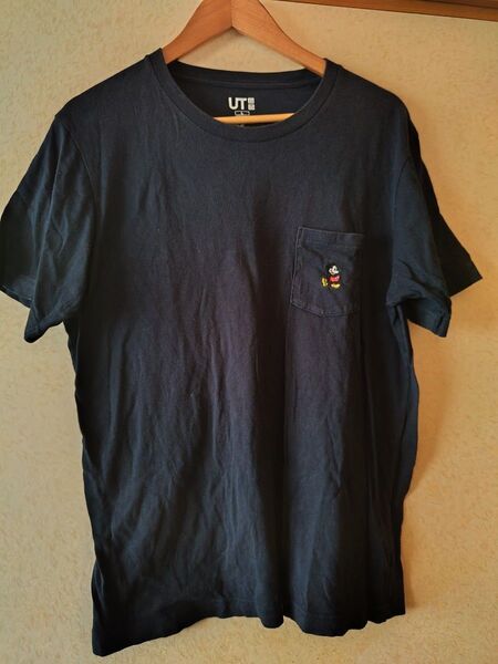 ユニクロ ディズニーコラボ 半袖クルーネックTシャツ UT Lサイズ ネイビー 紺色