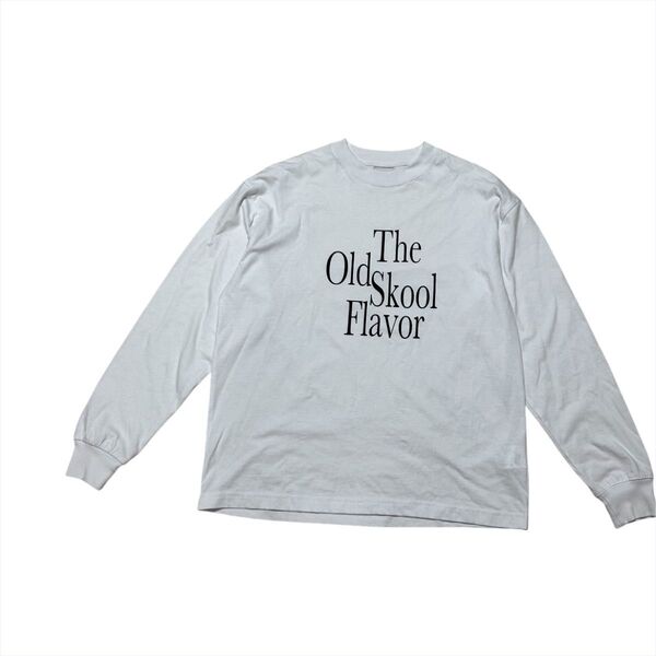 coen コーエン ロゴプリント入りルーズ天竺ロングスリーブTシャツ S ロンT ホワイト 長袖Tシャツ 白 S ロゴ