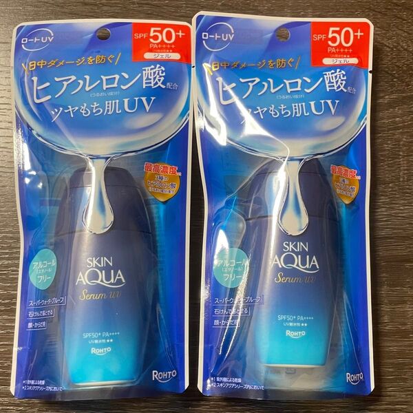 ロート製薬【SKIN AQUA】スキンアクア ヒアルロンセラムUV SPF50+ PA++++ 70g×2本 ジェル 顔.からだ用