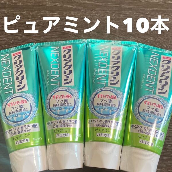 クリアクリーン NEXDENT ネクスデント ピュアミント 120g×10本 薬用歯磨き 虫歯予防 クーポンご利用下さい。