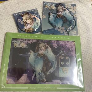 新品未開封★日本限定★ 原神にゃんにゃん速達シリーズ アクリル色紙 缶バッジ -綺良々 ★アクリルスタンドおまけ付き