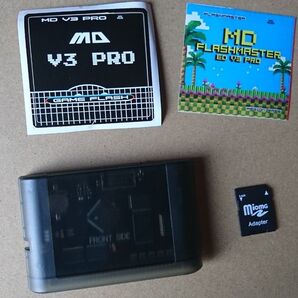 【新品未使用】MD FlashMaster V3 Pro EverDrive クリアブラック エバードライブ メガドライブ