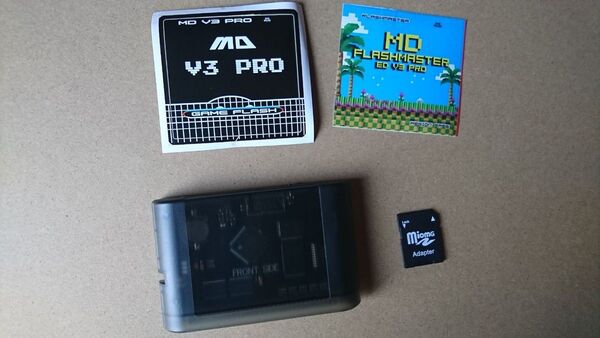 【新品未使用】MD FlashMaster V3 Pro EverDrive クリアブラック エバードライブ メガドライブ