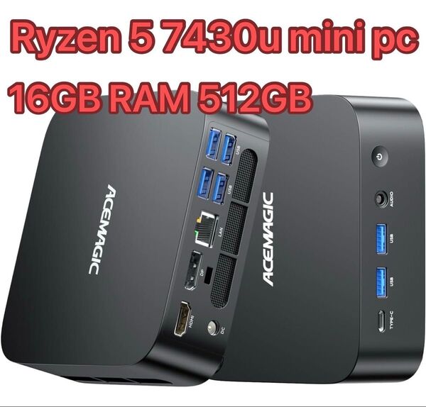 ミニpc AMD Ryzen 5 7430u mini pc 高速WiFi6