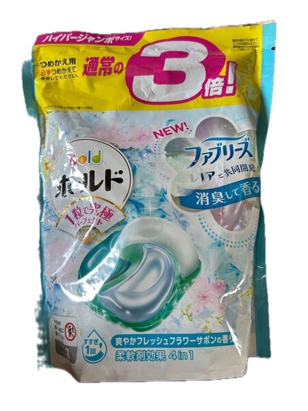 ボールド ジェルボール洗剤 爽やかフレッシュフラワーサボン つめかえ用 ハイパージャンボ 585g(33個入り)新品未開封品