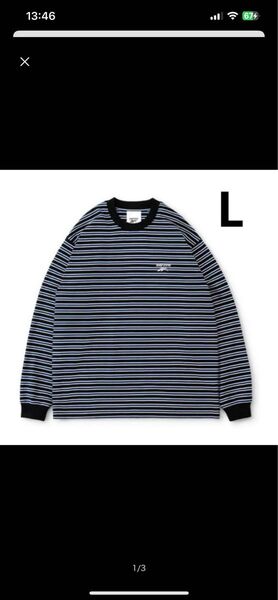 Reebok everyone CLASSIC BORDER LONG SLEEVE TEE SHIRT サイズL ロンT